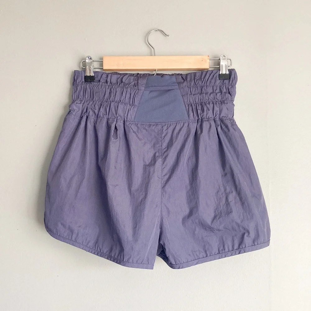 Free People Smocked High Waist Windbreaker Running Shorts - Picture 2 of 3